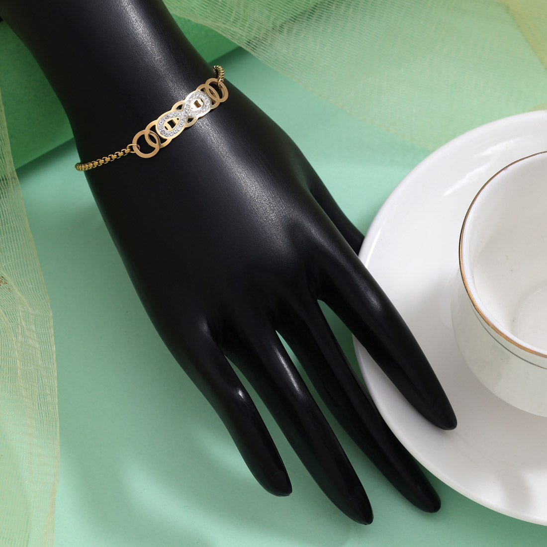 Royal Gold Color Stainless Steel 18k Gold Plated Demi Fine Bracelet