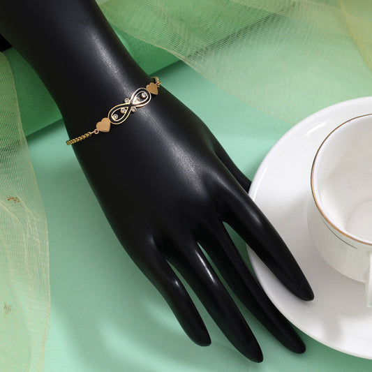 Sleek Matte Black Color Stainless Steel 18k Gold Plated Demi Fine Bracelet