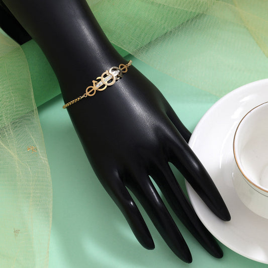 Chic Gold Color Stainless Steel 18k Gold Plated Demi Fine Bracelet