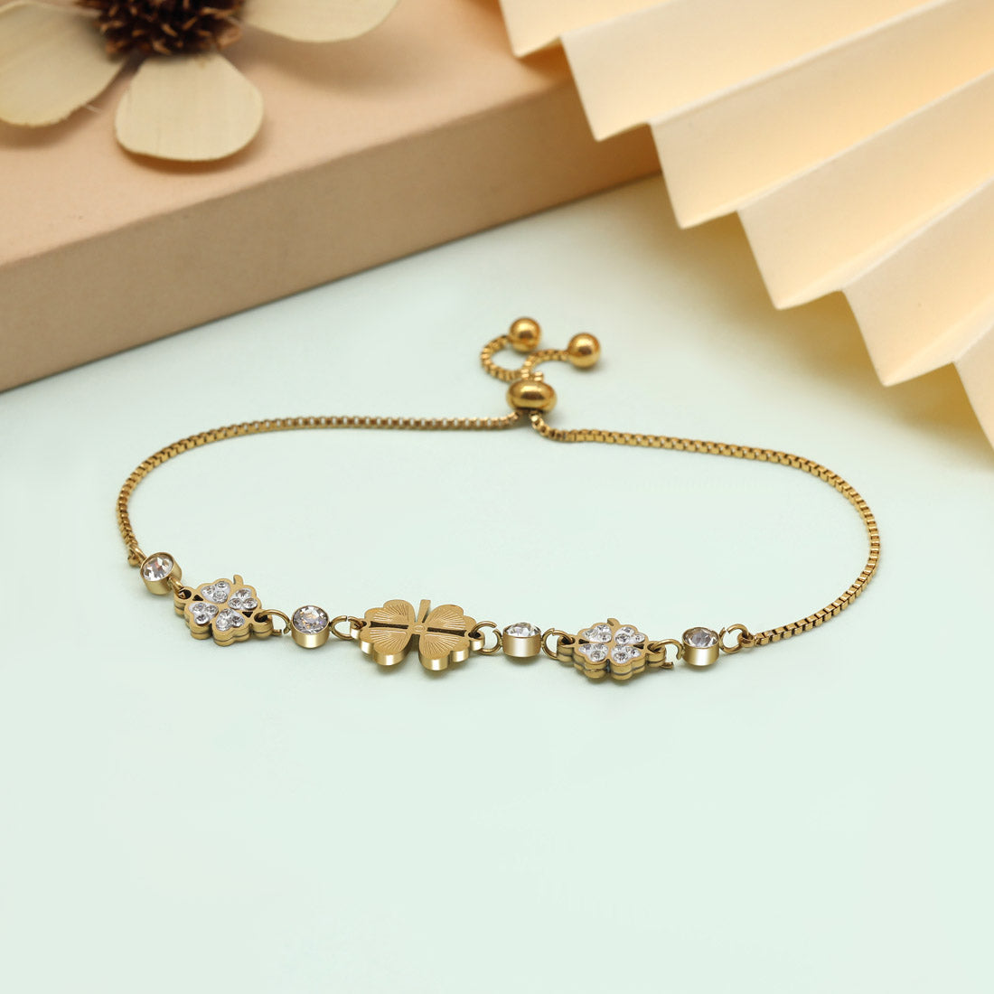 Radiance Gold Color Stainless Steel 18k Gold Plated Demi Fine Bracelet