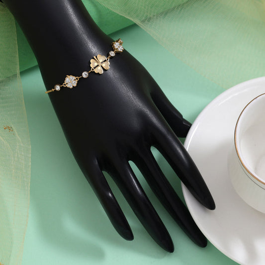 Radiance Gold Color Stainless Steel 18k Gold Plated Demi Fine Bracelet