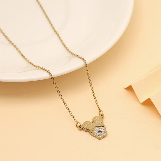 White Color Stainless Steel 18k Gold Plated Demi Fine Pendant