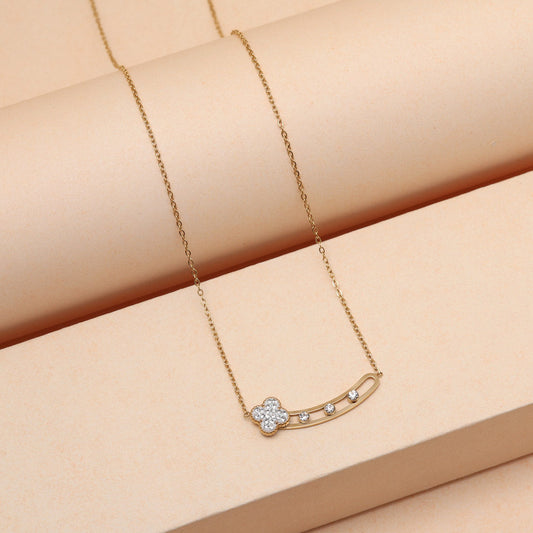 White Color Stainless Steel 18k Gold Plated Demi Fine Pendant