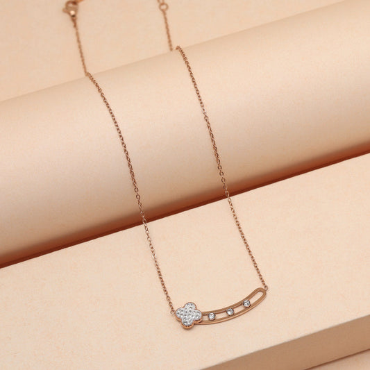 White Color Stainless Steel 18k Gold Plated Demi Fine Pendant