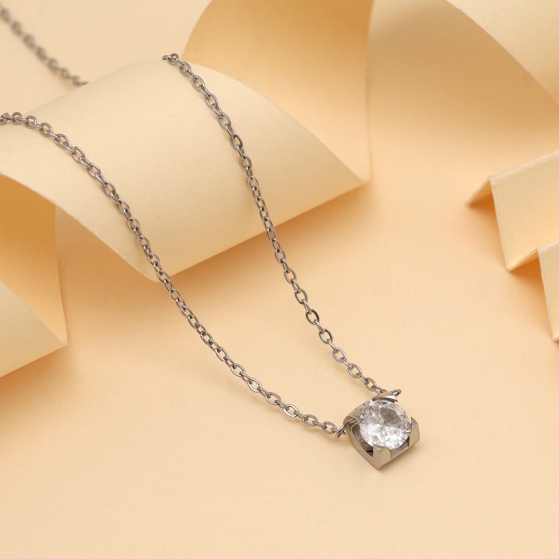 Silver Color Stainless Steel Silver Plated Demi Fine Pendant