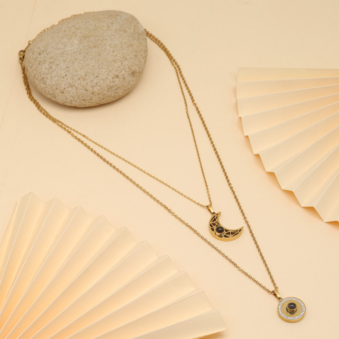 Gold Color Stainless Steel 18k Gold Plated Demi Fine Pendant