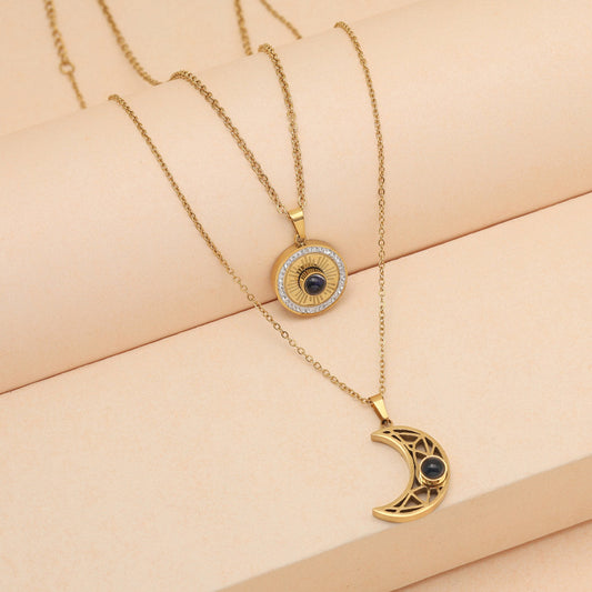 Gold Color Stainless Steel 18k Gold Plated Demi Fine Pendant