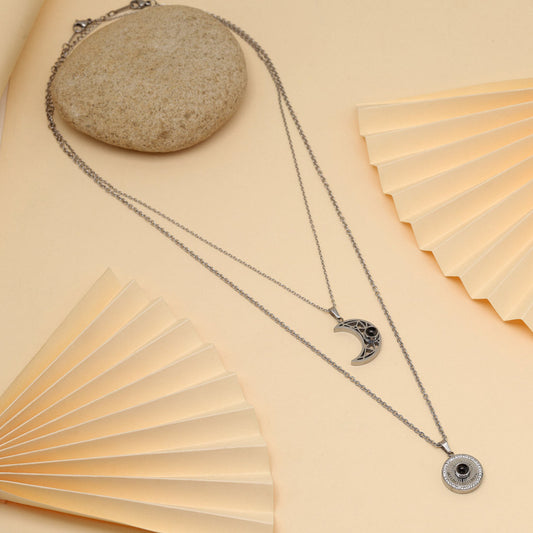 Silver Color Stainless Steel Silver Plated Demi Fine Pendant