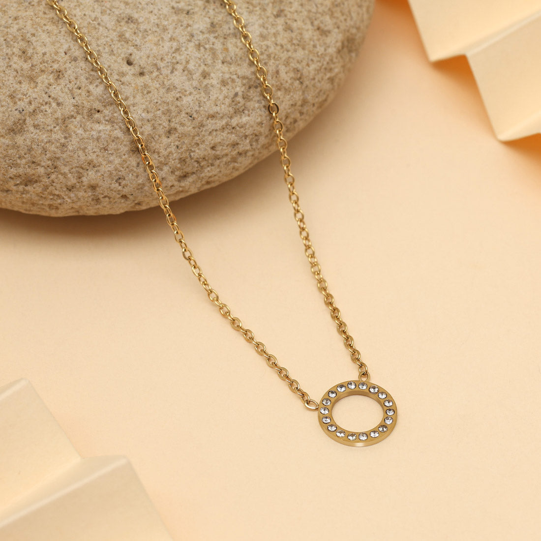 Gold Color Stainless Steel 18k Gold Plated Demi Fine Pendant