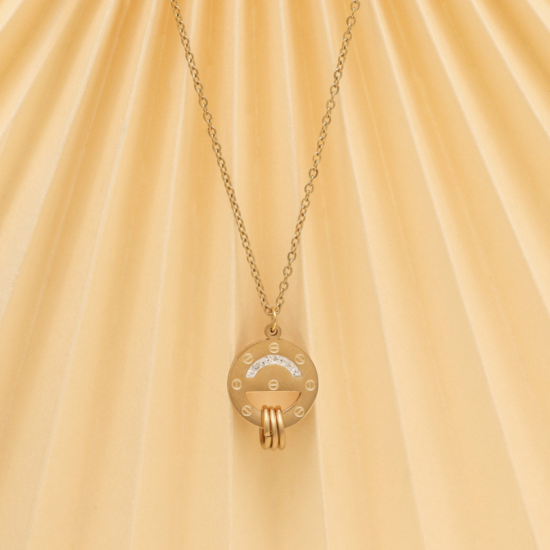 Gold Color Stainless Steel 18k Gold Plated Demi Fine Pendant