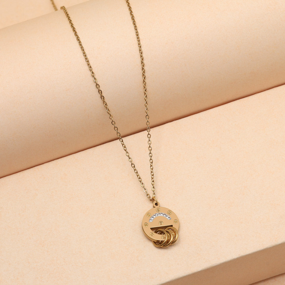 Gold Color Stainless Steel 18k Gold Plated Demi Fine Pendant