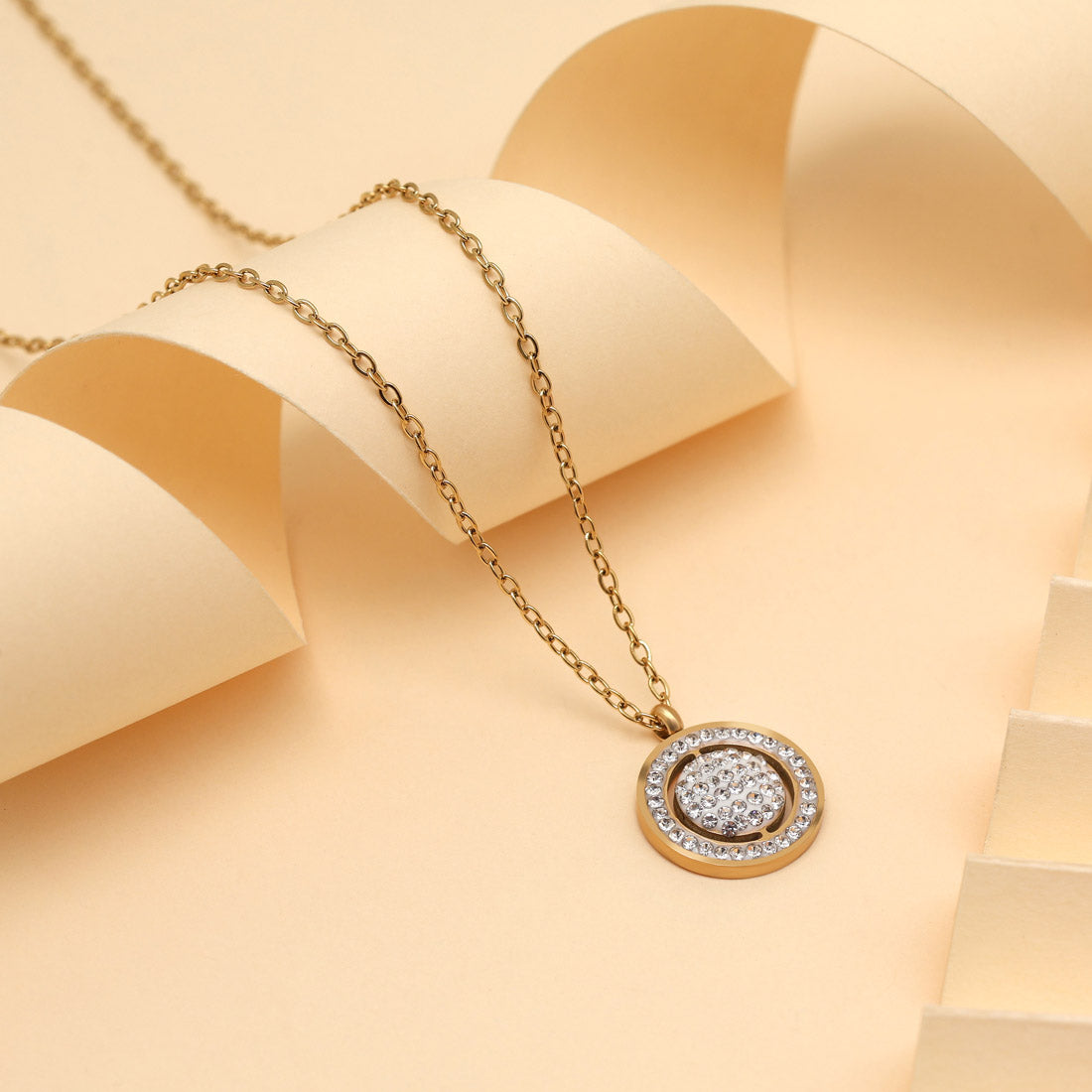 Gold Color Stainless Steel 18k Gold Plated Demi Fine Pendant