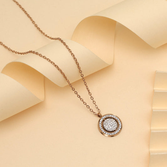 White Color Stainless Steel 18k Gold Plated Demi Fine Pendant