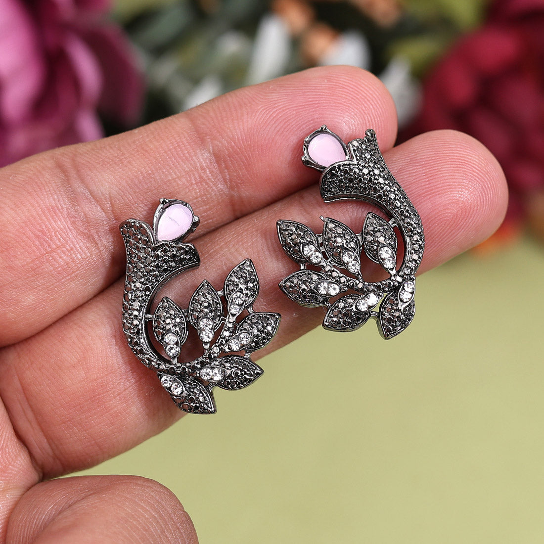 Assorted Color Assorted Color And Design 10 Pairs Of Black Antique Earrings (DRKDE142CMB)