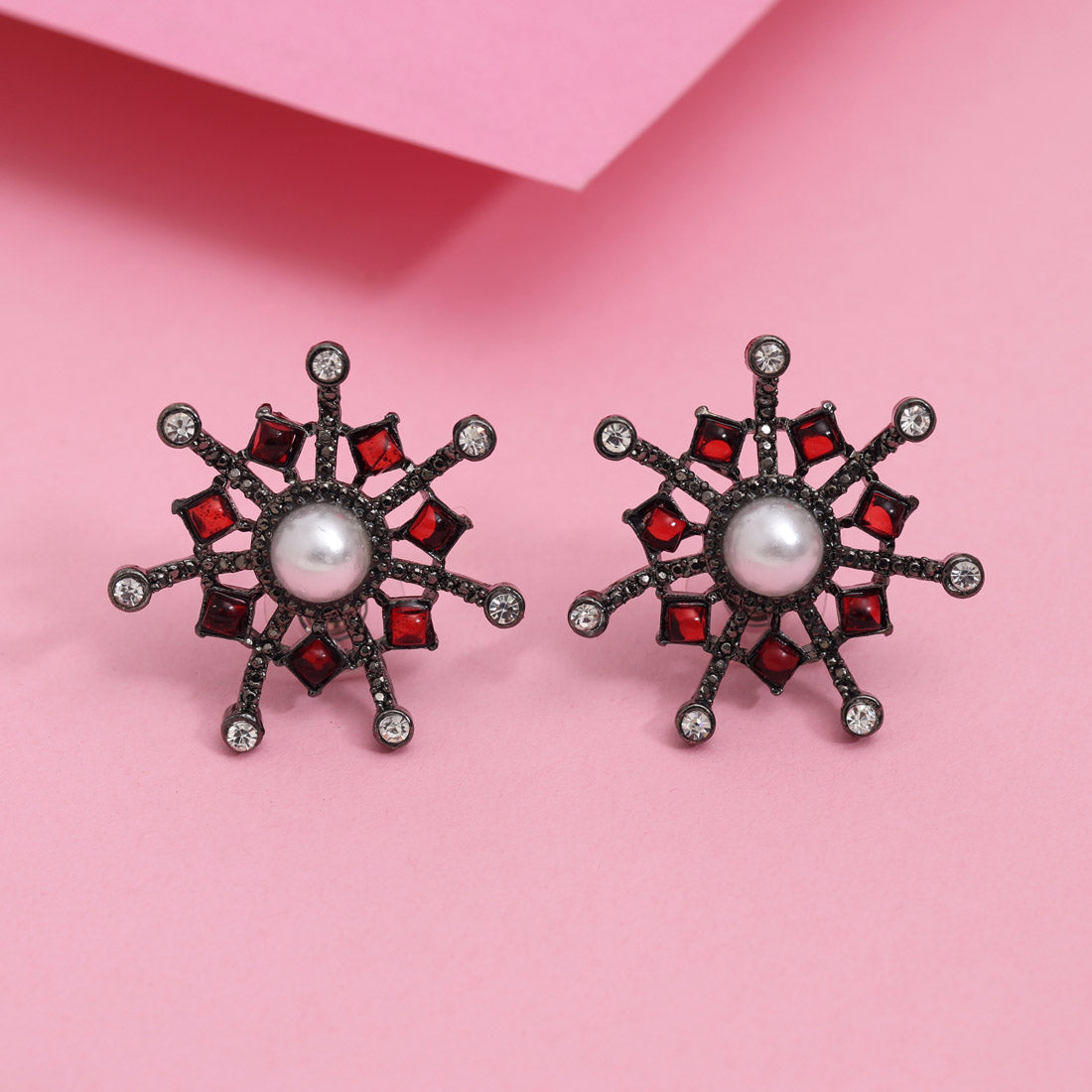 Orange Color Black Antique Earrings (DRKDE175ORG)