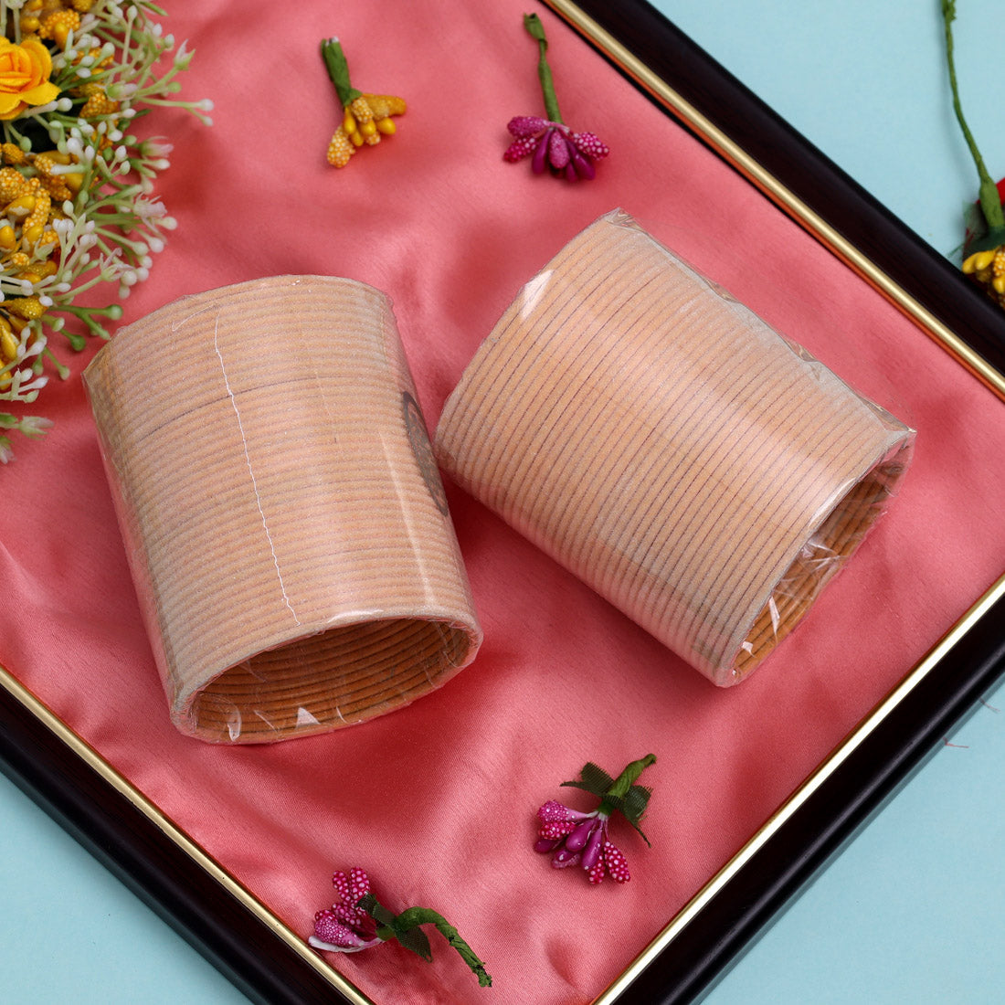 Peach Color 2 Set Of Fashion Bangles Combo Size: 2.10 (FB281CMB)