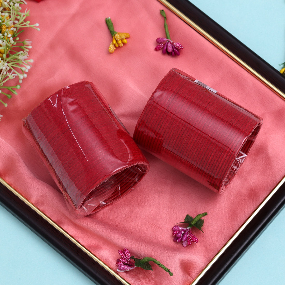 Red Color 2 Set Of Fashion Bangles Combo Size: 2.10 (FB287CMB)