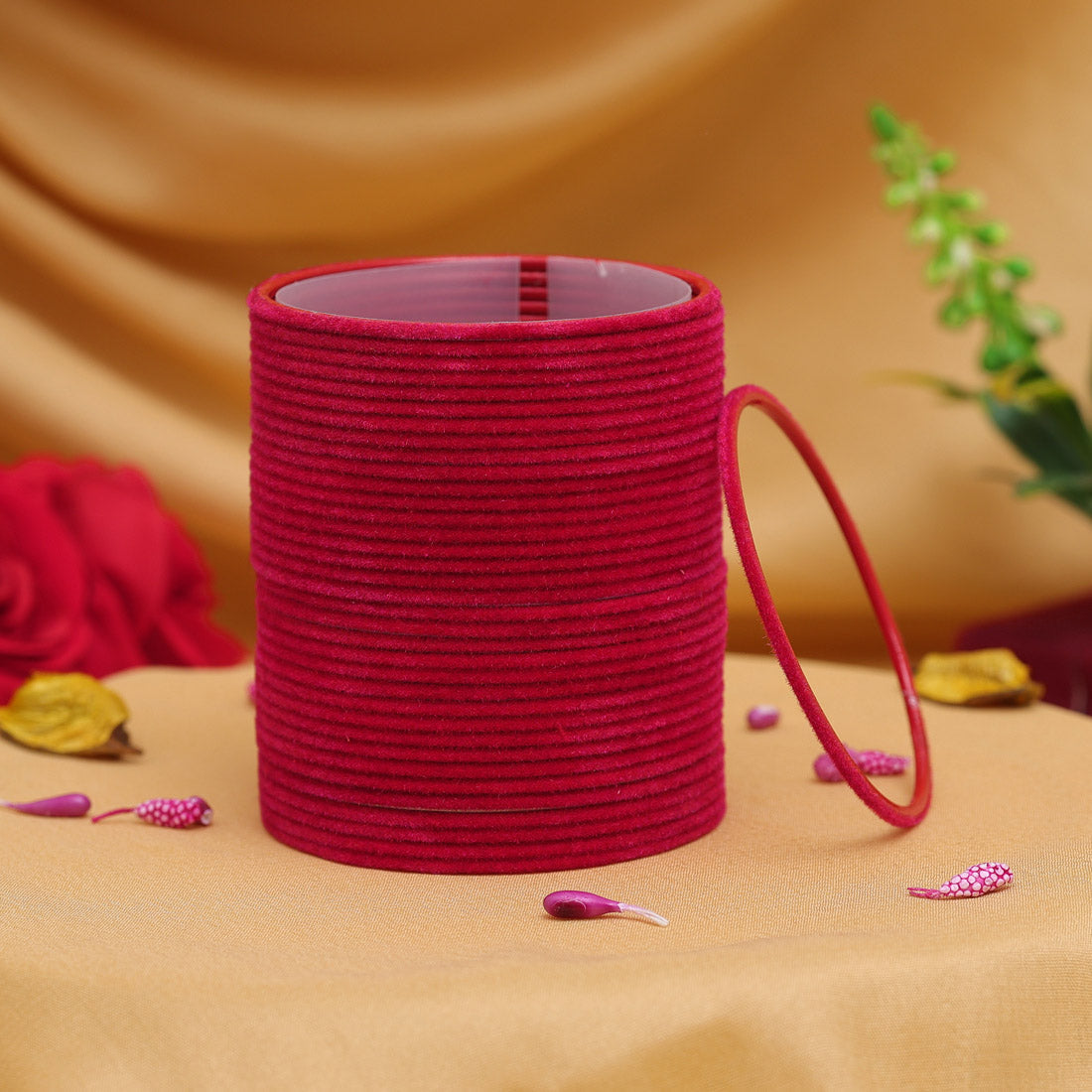 Strawberry Color 2 Set Of Fashion Bangles Combo Size: 2.10 (FB289CMB)