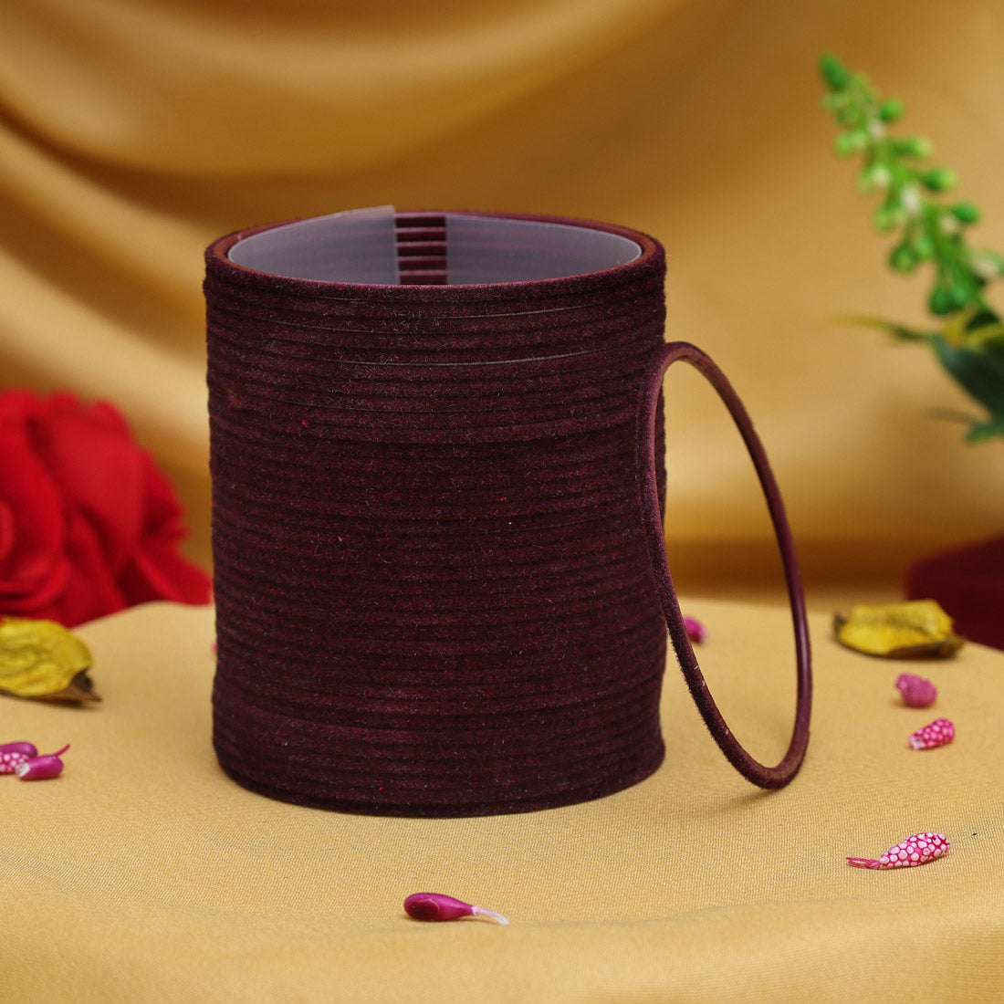 Wine Color 2 Set Of Fashion Bangles Combo Size: 2.10 (FB296CMB)
