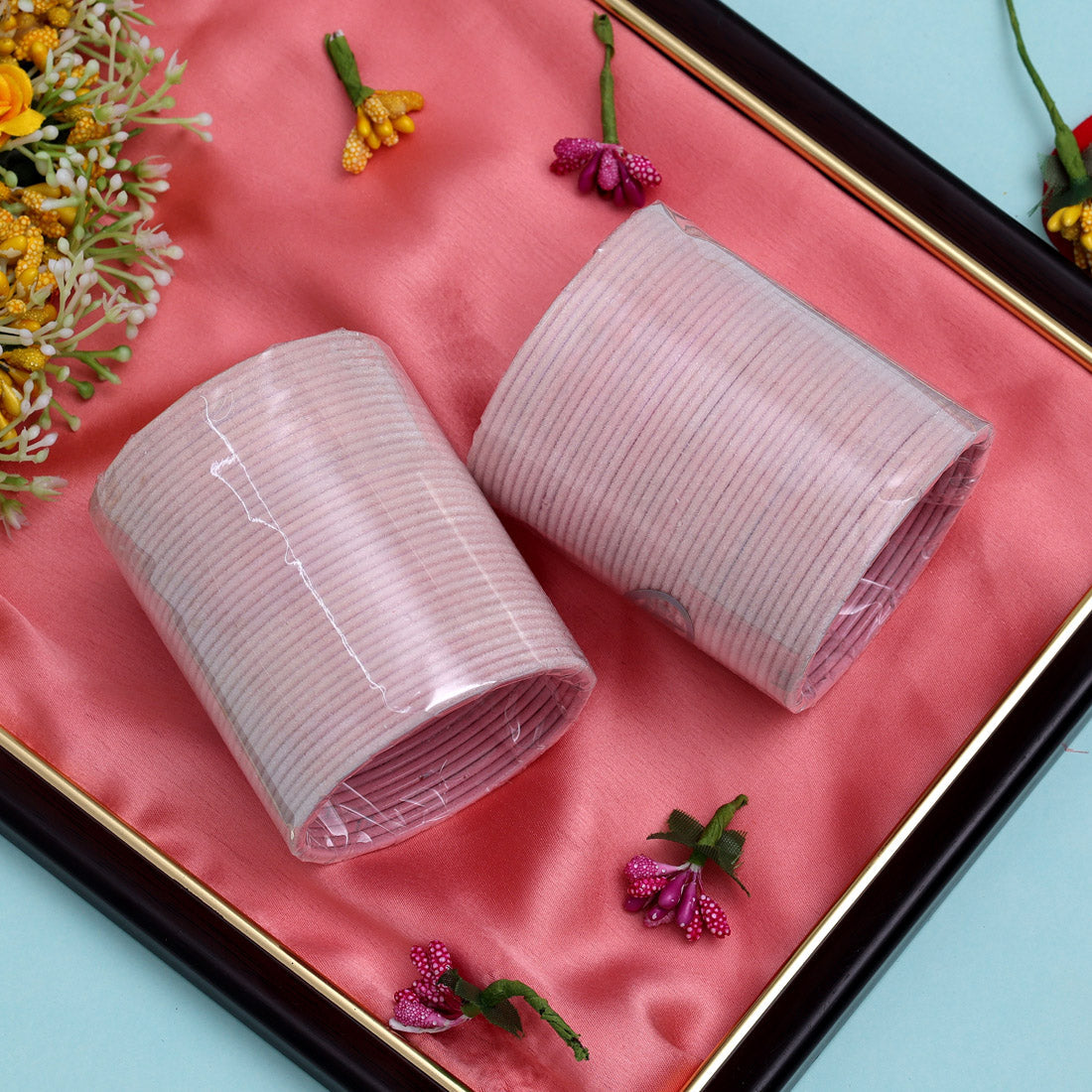 Baby Pink Color 2 Set Of Fashion Bangles Combo Size: 2.10 (FB298CMB)