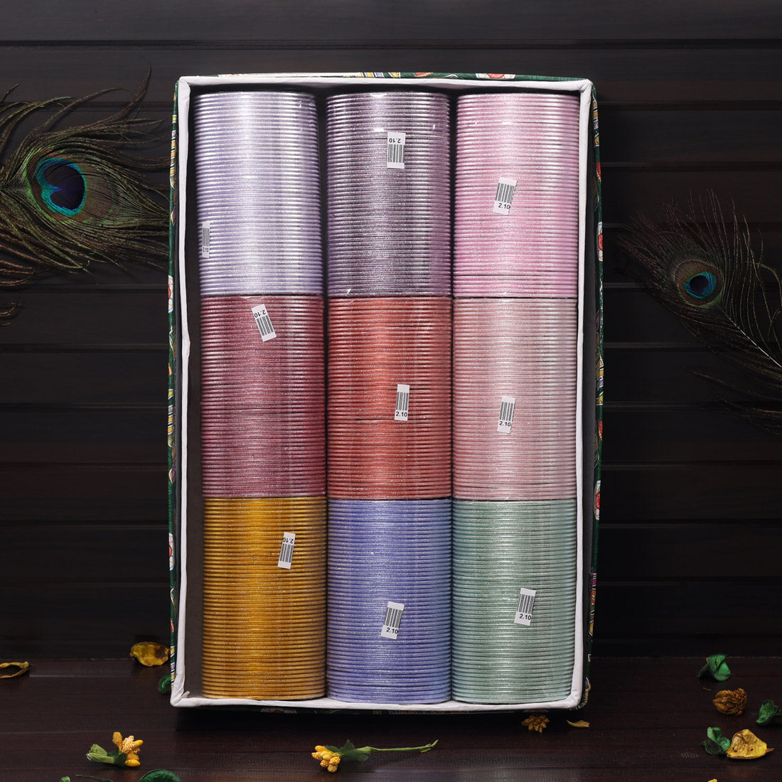 Assorted Color 9 Set Of Fashion Bangles Combo Size: 2.10