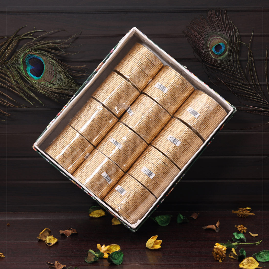 Gold Color 12 Set Of Kids Bangles Combo Size: (4 Set Of 1.14, 4 Set Of 2.0, 4 Set Of 2.2)