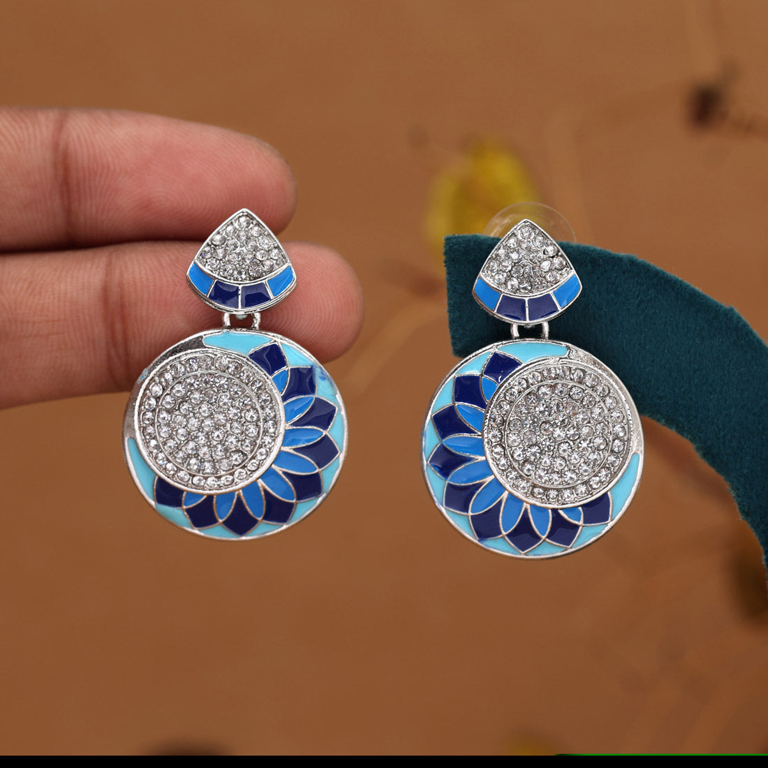 Assorted Color Meena Work 6 Pairs Of Fashion Earrings (FE102CMB)