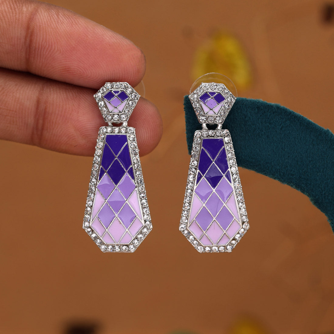 Assorted Color Meena Work 6 Pairs Of Fashion Earrings (FE104CMB)