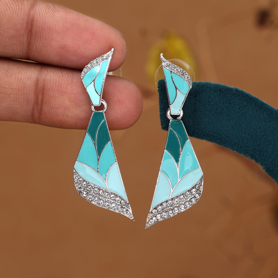 Assorted Color Meena Work 13 Pairs Of Fashion Earrings (FE105CMB)