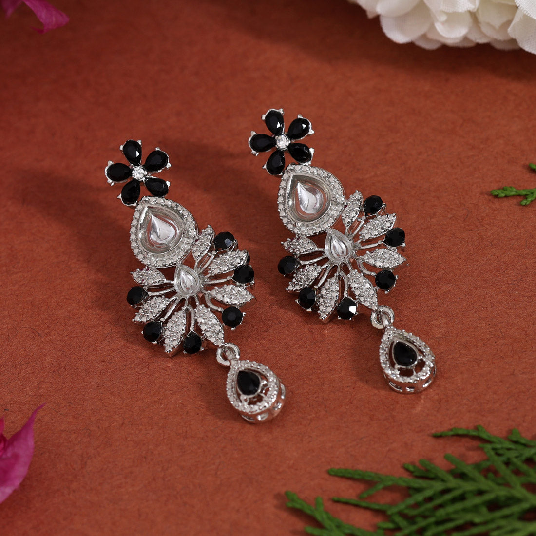 Black Color Fashion Earrings (FE106BLK)
