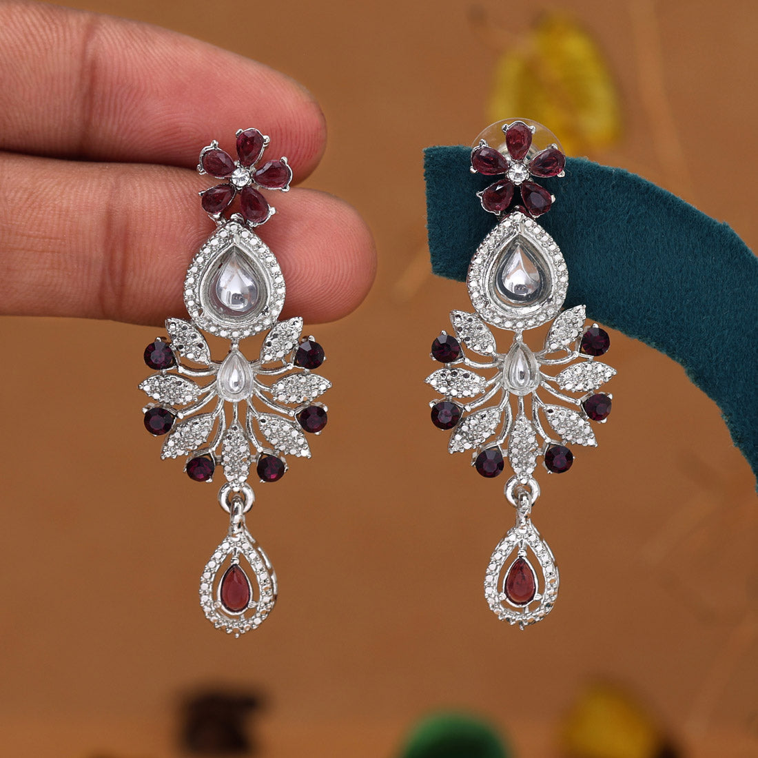 Magenta Color Fashion Earrings (FE106MNT)