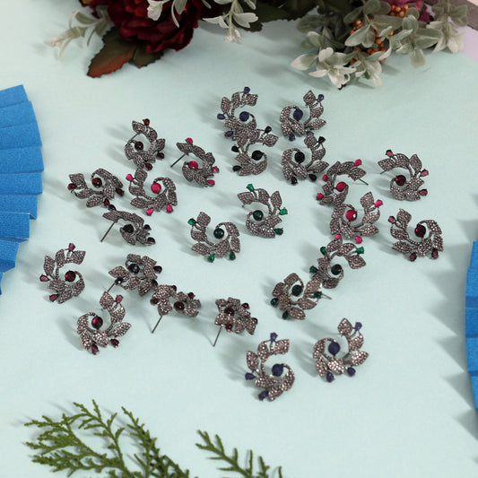 Assorted Color 12 Pairs Of Fashion Earrings