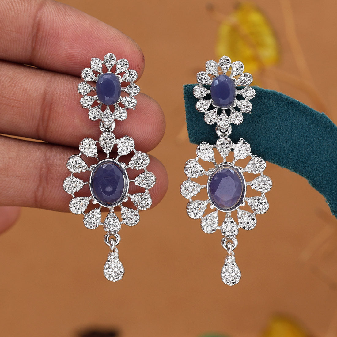 Blue Color Fashion Earrings (FE112BLU)