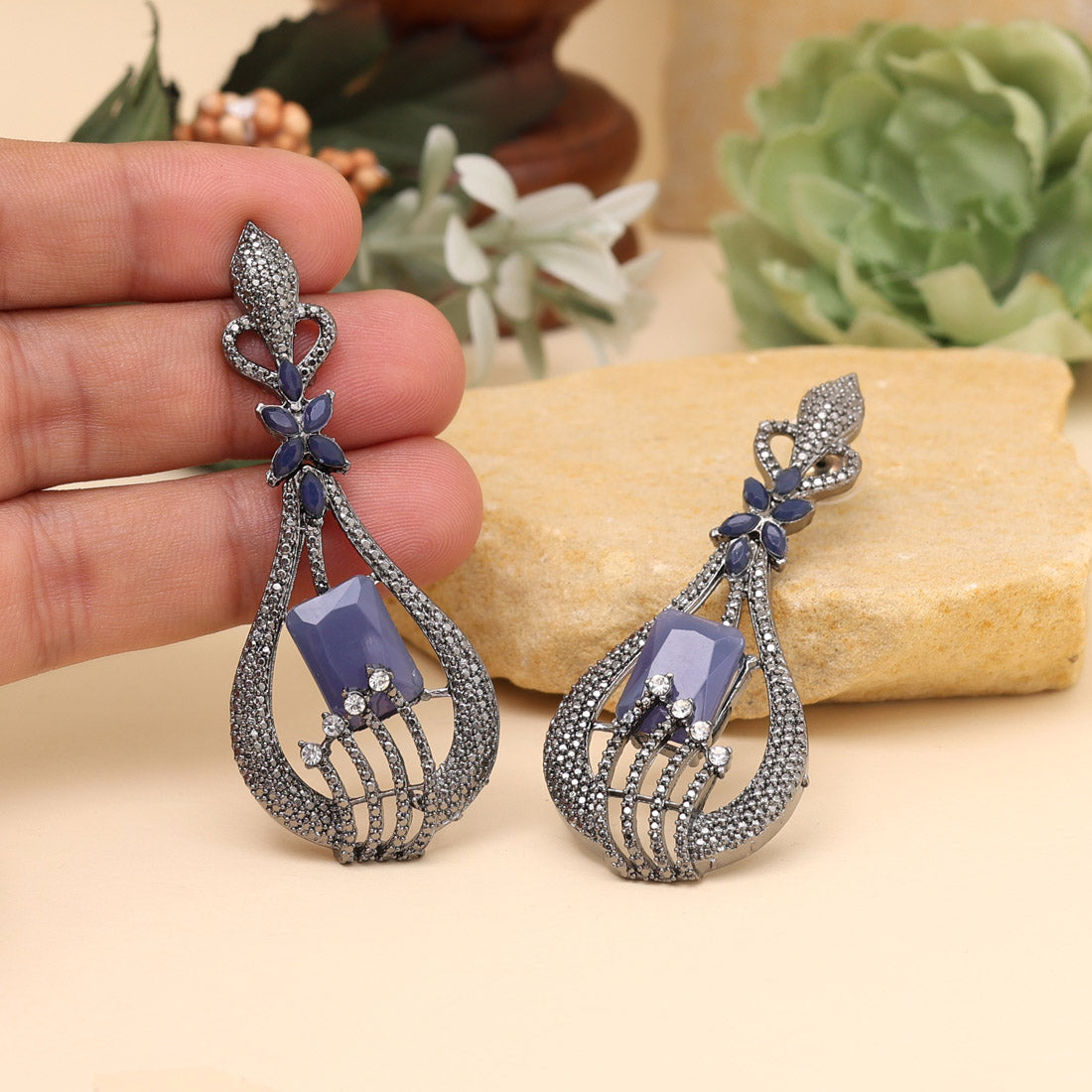 Blue Color Fashion Earrings