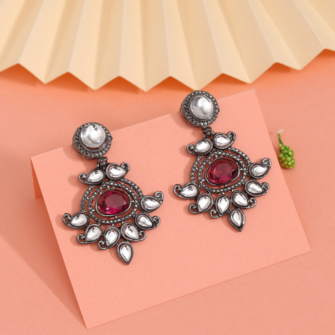Magenta Color Fashion Earrings