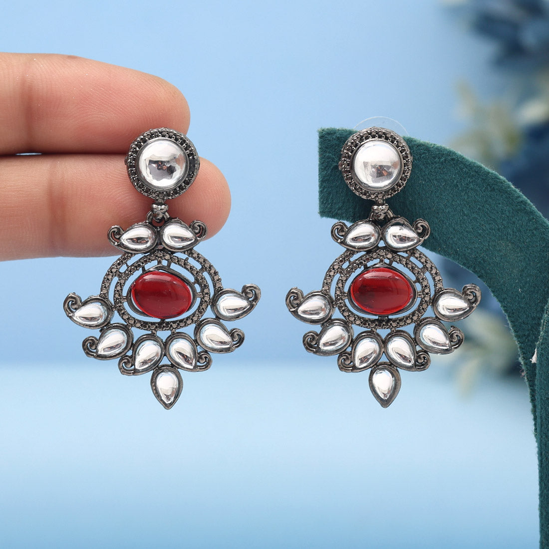 Red Color Fashion Earrings