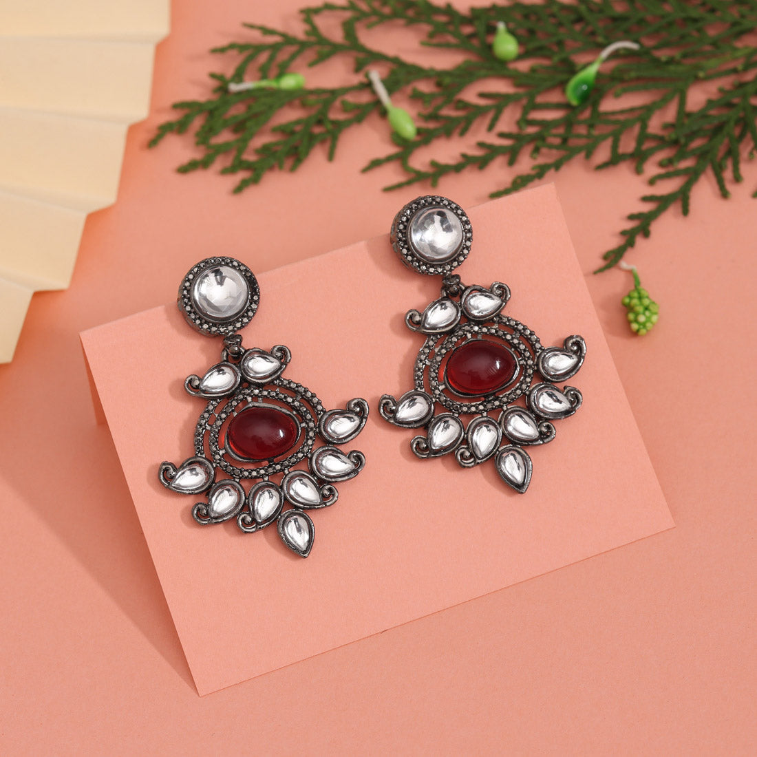 Red Color Fashion Earrings