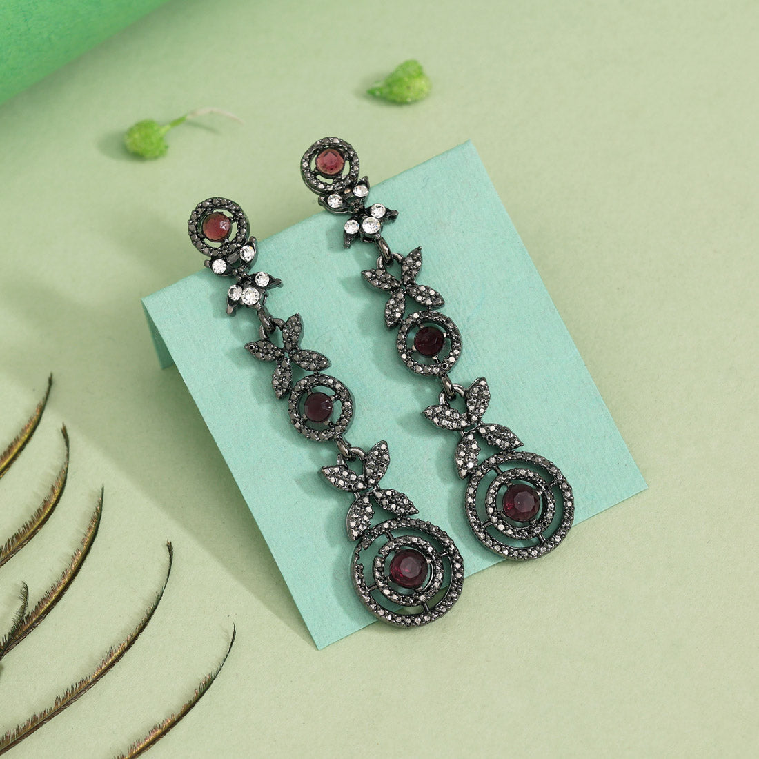 Magenta Color Fashion Earrings
