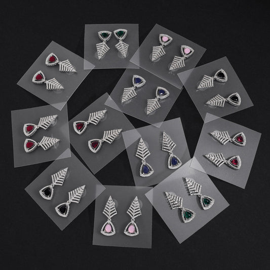 Assorted Color Fashion Earrings – 12 Pairs