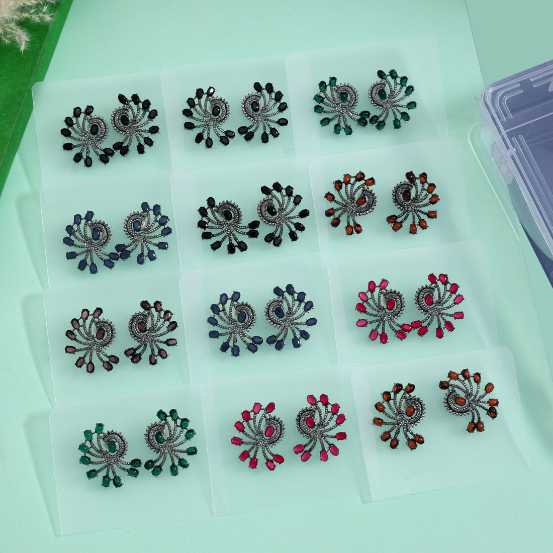 Assorted Color Fashion Earrings – 12 Pair Collection