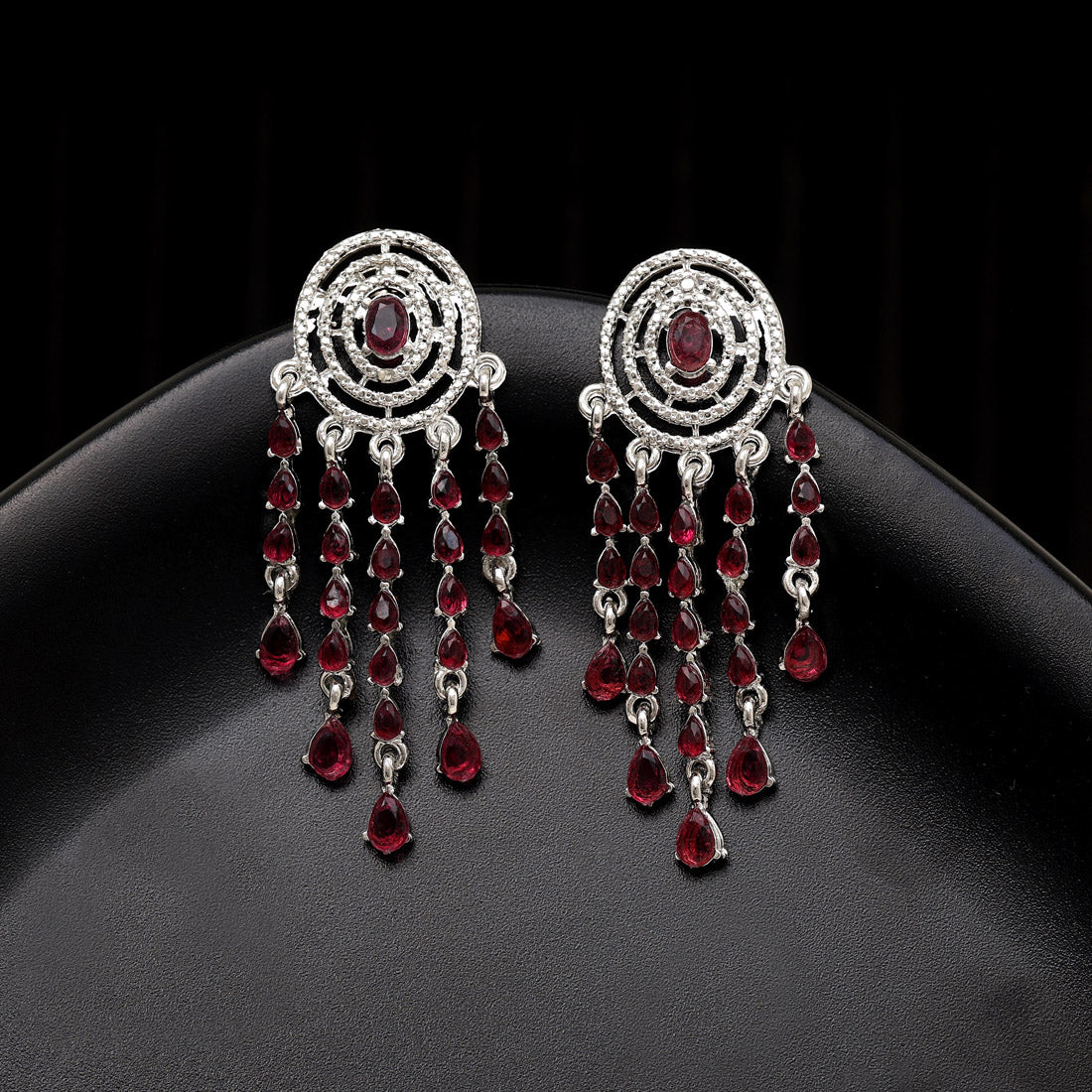 Magenta Color Fashion Earrings