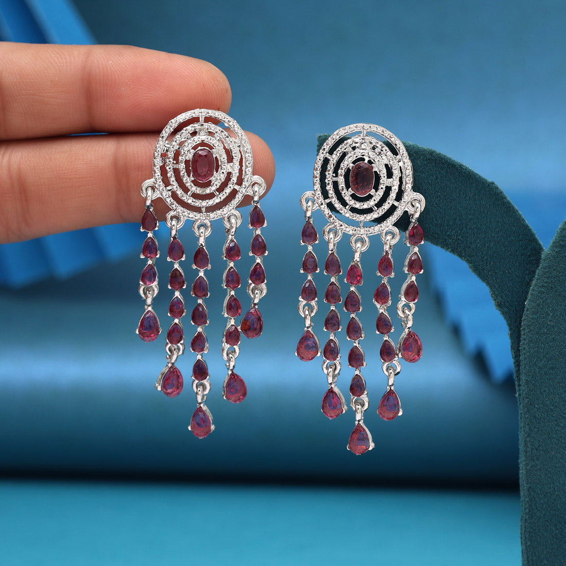 Magenta Color Fashion Earrings