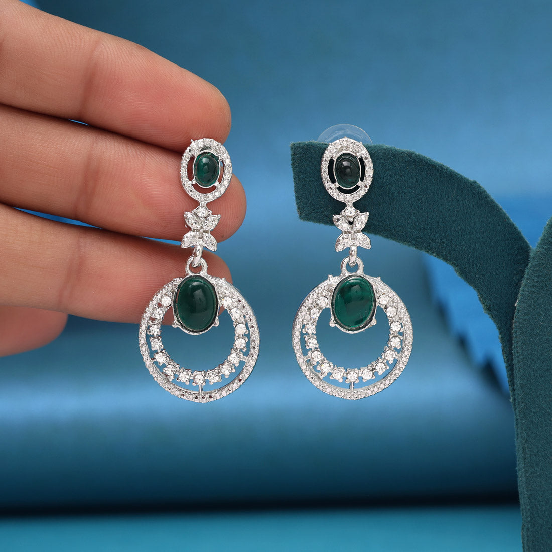 Green Color Fashion Earrings