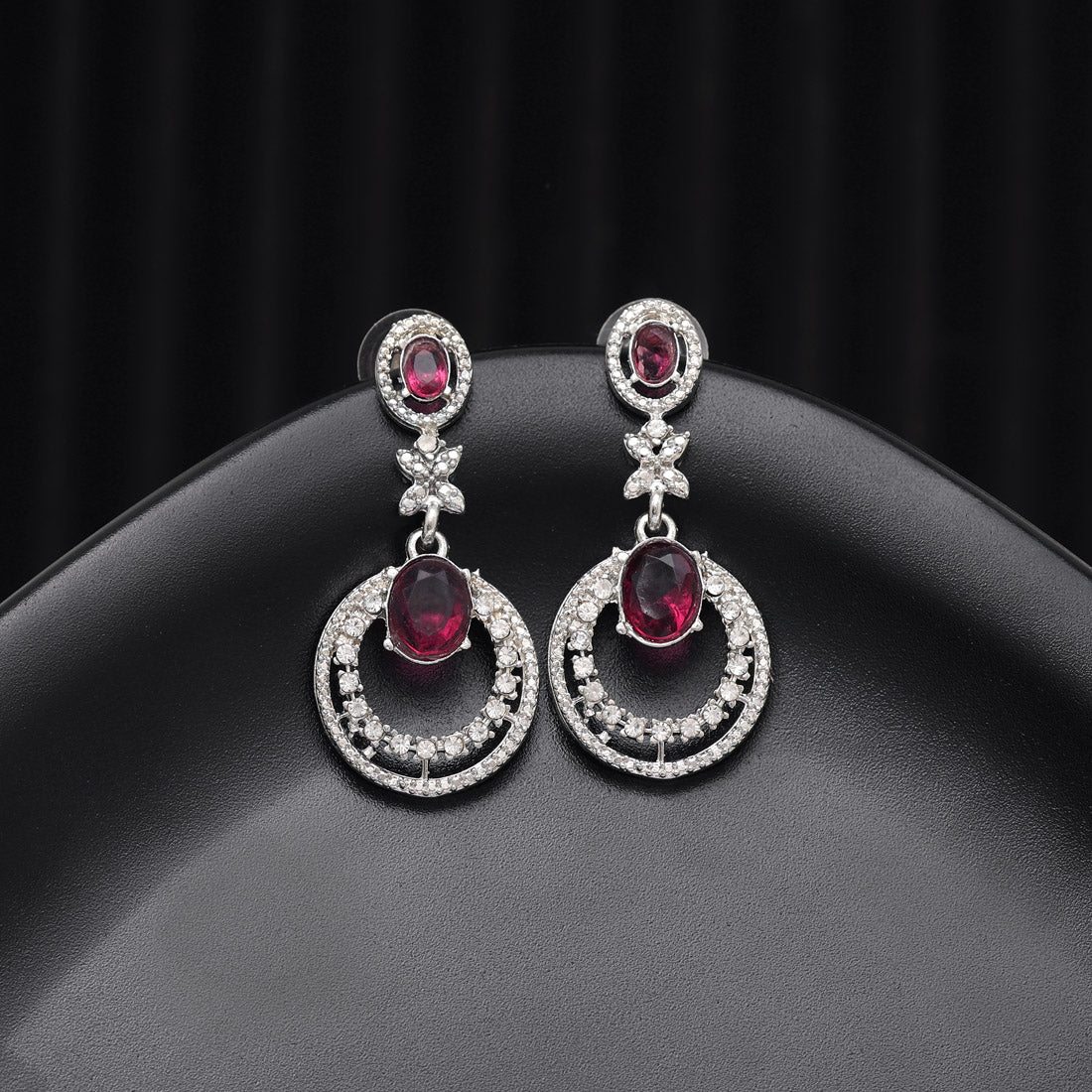 Magenta Color Fashion Earrings