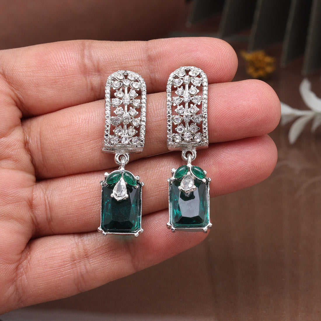 Trendy Green Color Fashion Earrings