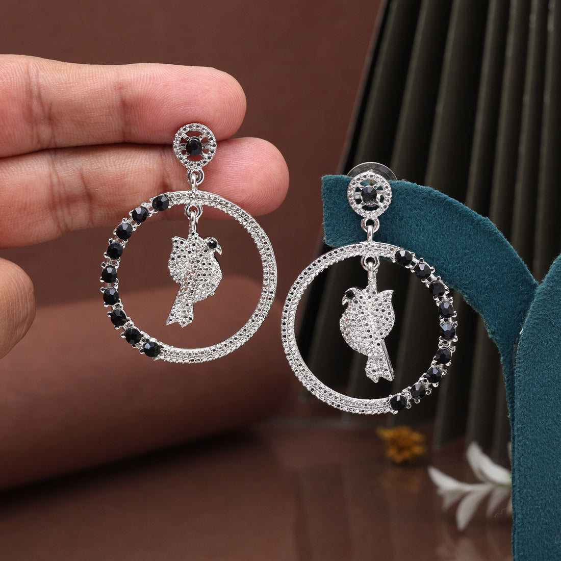 Sophisticated Maroon Color Fashion Earrings