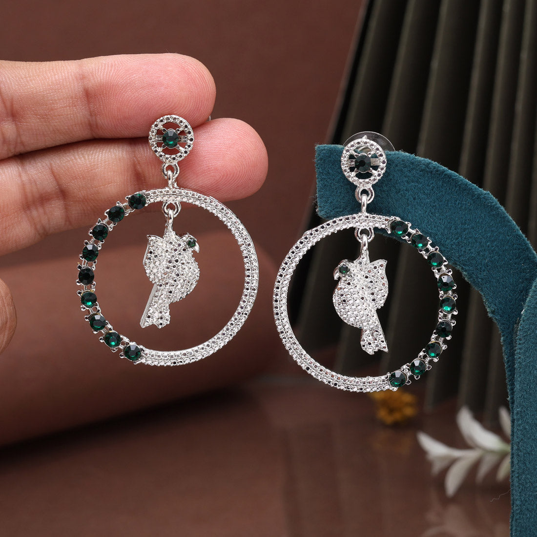 Sophisticated Maroon Color Fashion Earrings