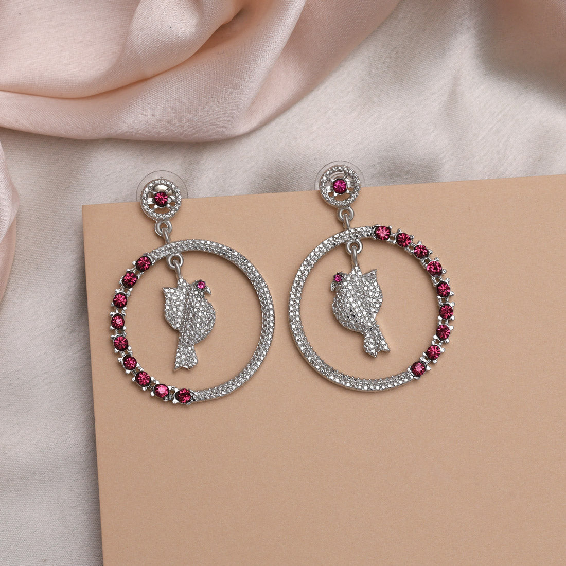 Sophisticated Maroon Color Fashion Earrings