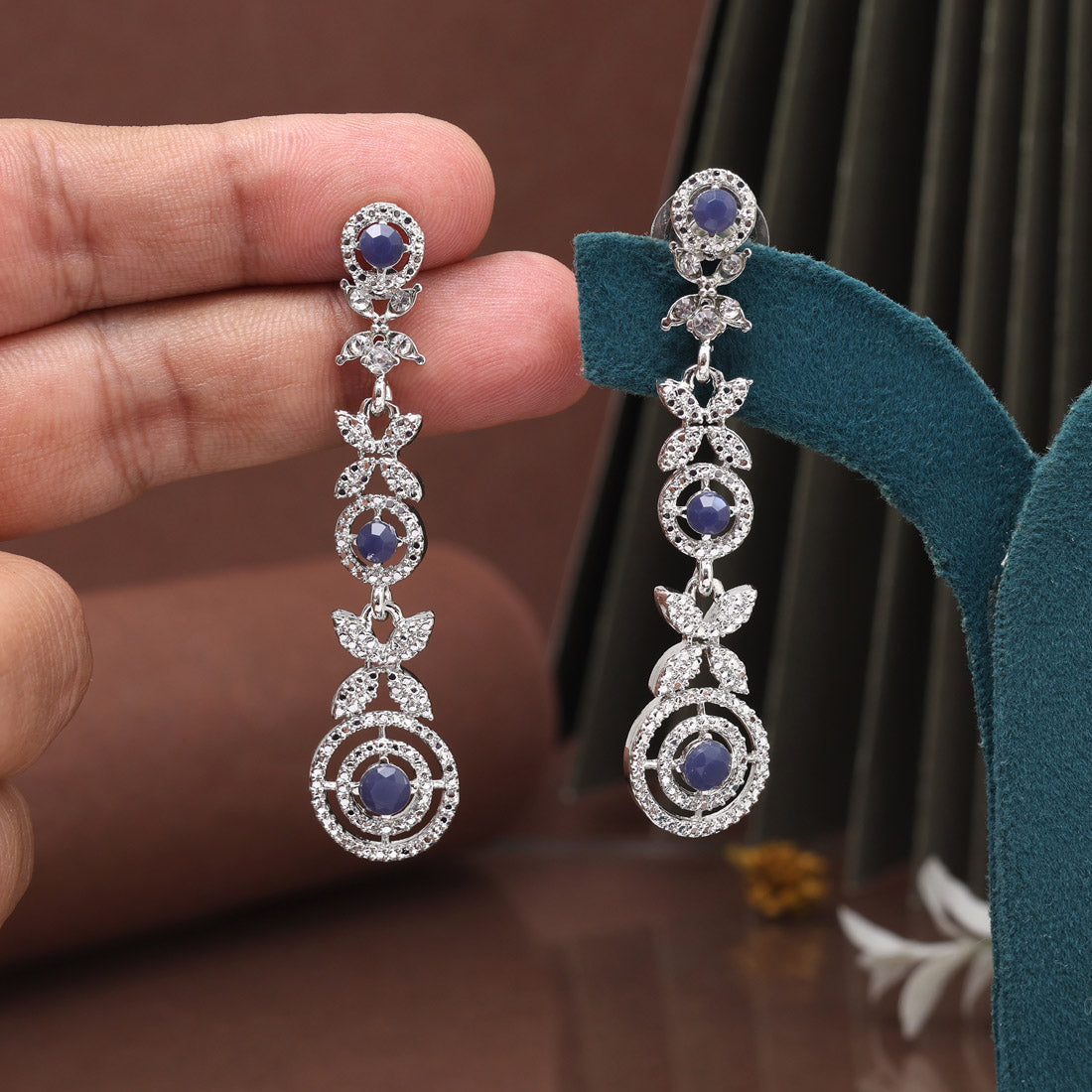 Cool Blue Color Fashion Earrings