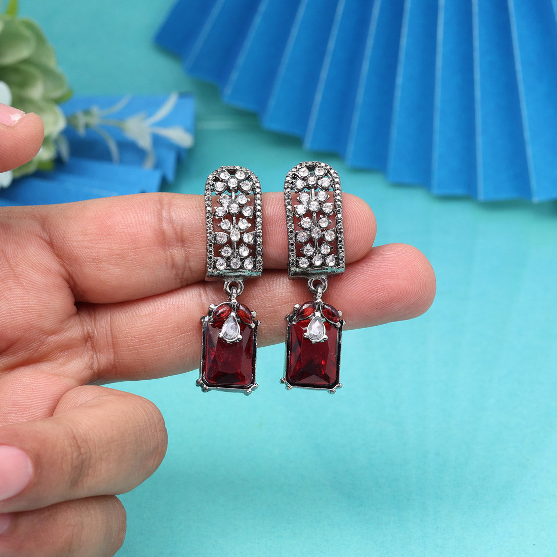 Berry Magenta Color Fashion Earrings
